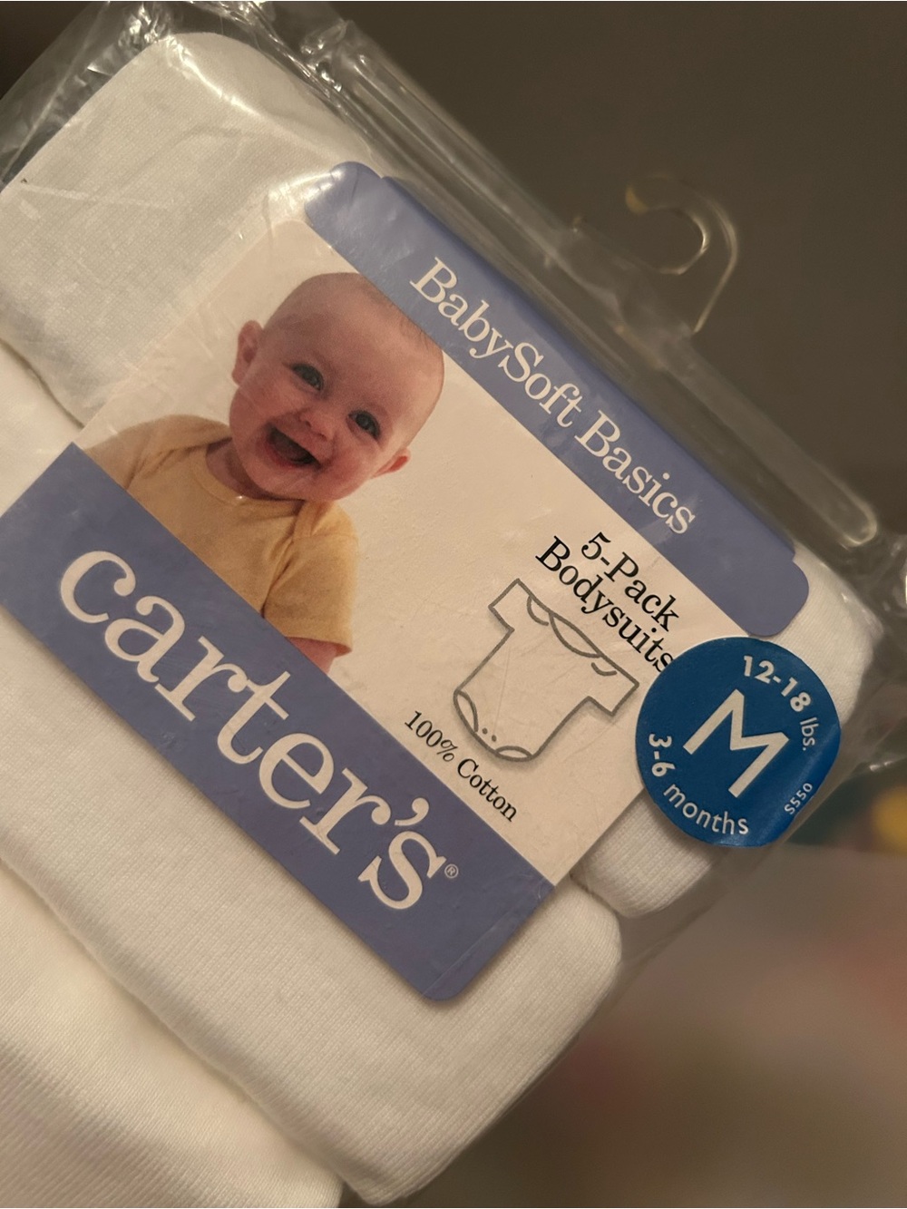 Carter's White BabySoft Basics 5-Pack Bodysuits